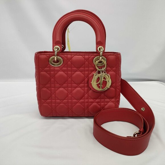 Dior Handbags - Christian Dior Small Cannage Lady Dior  Red